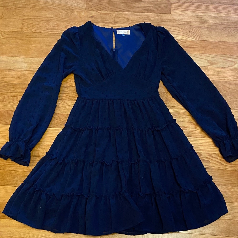 Altar'd State Navy Blue Long Sleeve Dress